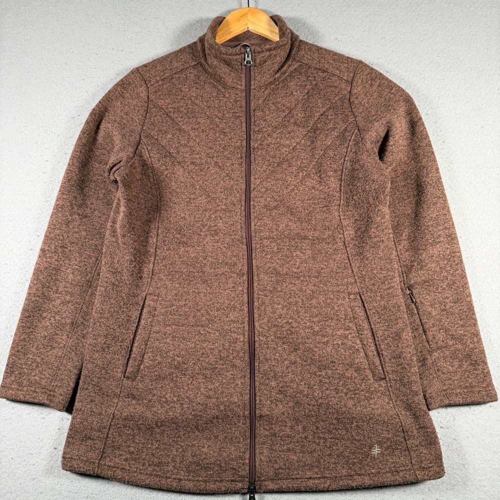 Royal Robbins Brown Heather Full Zip Fleece Jacket‎ Womens Large Y318003-159
